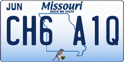 MO license plate CH6A1Q