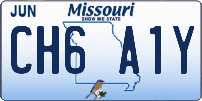 MO license plate CH6A1Y