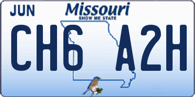 MO license plate CH6A2H