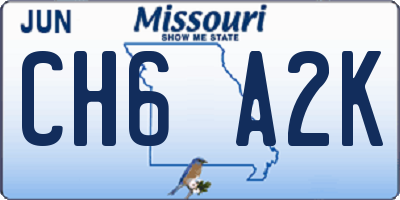 MO license plate CH6A2K
