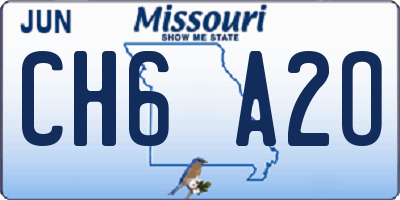MO license plate CH6A2O