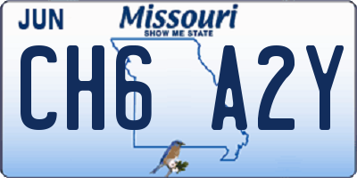 MO license plate CH6A2Y
