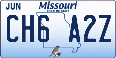 MO license plate CH6A2Z