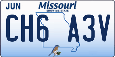 MO license plate CH6A3V