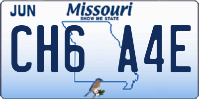 MO license plate CH6A4E