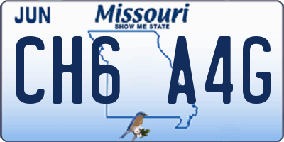 MO license plate CH6A4G