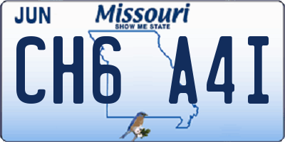 MO license plate CH6A4I