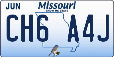 MO license plate CH6A4J