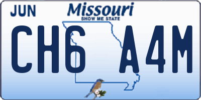 MO license plate CH6A4M