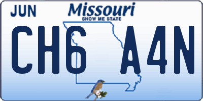 MO license plate CH6A4N