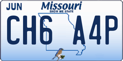 MO license plate CH6A4P