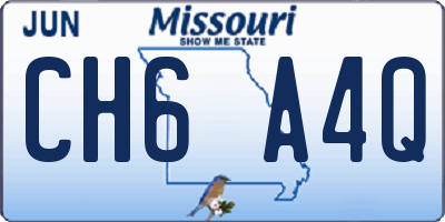 MO license plate CH6A4Q