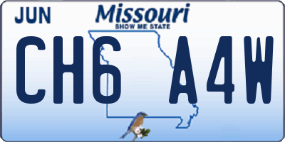 MO license plate CH6A4W