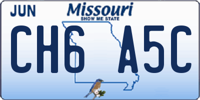 MO license plate CH6A5C
