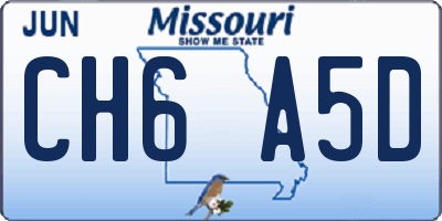 MO license plate CH6A5D