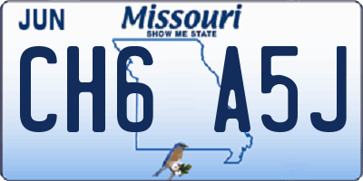 MO license plate CH6A5J