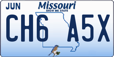 MO license plate CH6A5X