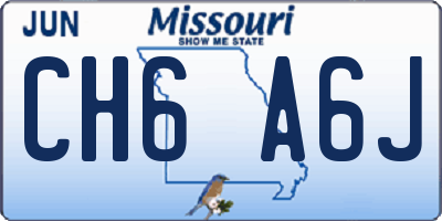 MO license plate CH6A6J