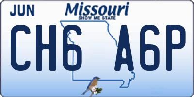 MO license plate CH6A6P