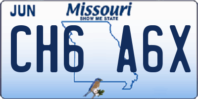 MO license plate CH6A6X