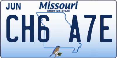 MO license plate CH6A7E