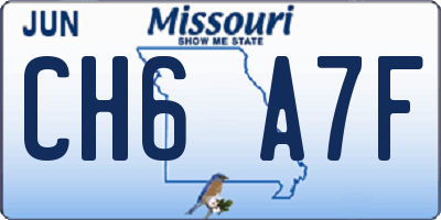 MO license plate CH6A7F