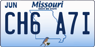 MO license plate CH6A7I