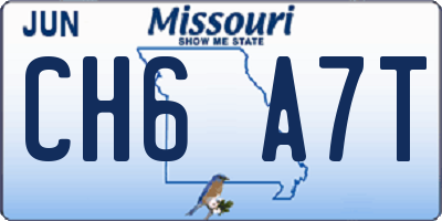 MO license plate CH6A7T