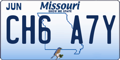 MO license plate CH6A7Y