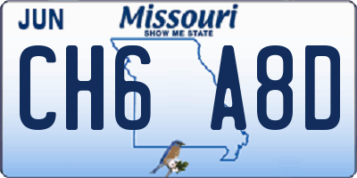 MO license plate CH6A8D