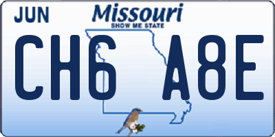 MO license plate CH6A8E