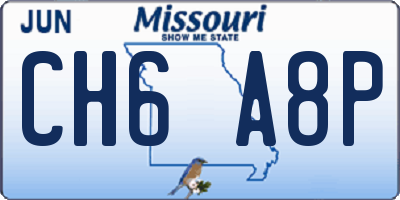 MO license plate CH6A8P