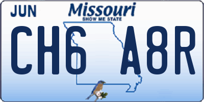 MO license plate CH6A8R