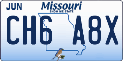 MO license plate CH6A8X