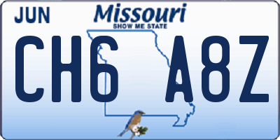 MO license plate CH6A8Z