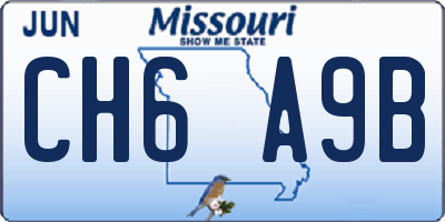 MO license plate CH6A9B