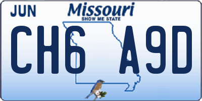 MO license plate CH6A9D