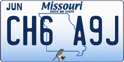 MO license plate CH6A9J
