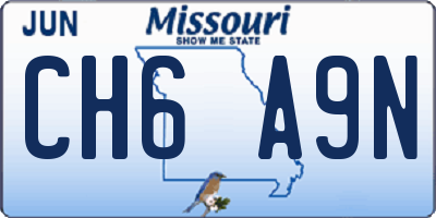 MO license plate CH6A9N