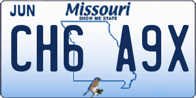 MO license plate CH6A9X
