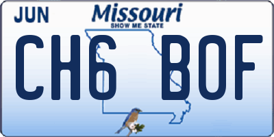 MO license plate CH6B0F