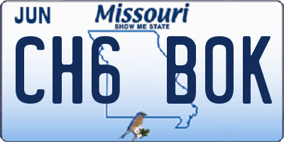 MO license plate CH6B0K