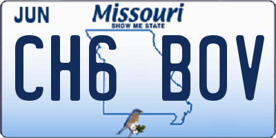 MO license plate CH6B0V