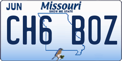 MO license plate CH6B0Z