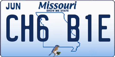 MO license plate CH6B1E