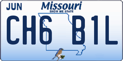 MO license plate CH6B1L