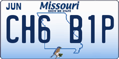 MO license plate CH6B1P