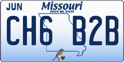 MO license plate CH6B2B