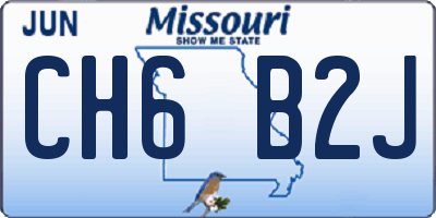 MO license plate CH6B2J