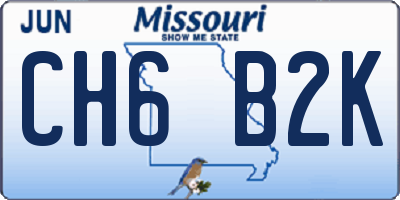 MO license plate CH6B2K